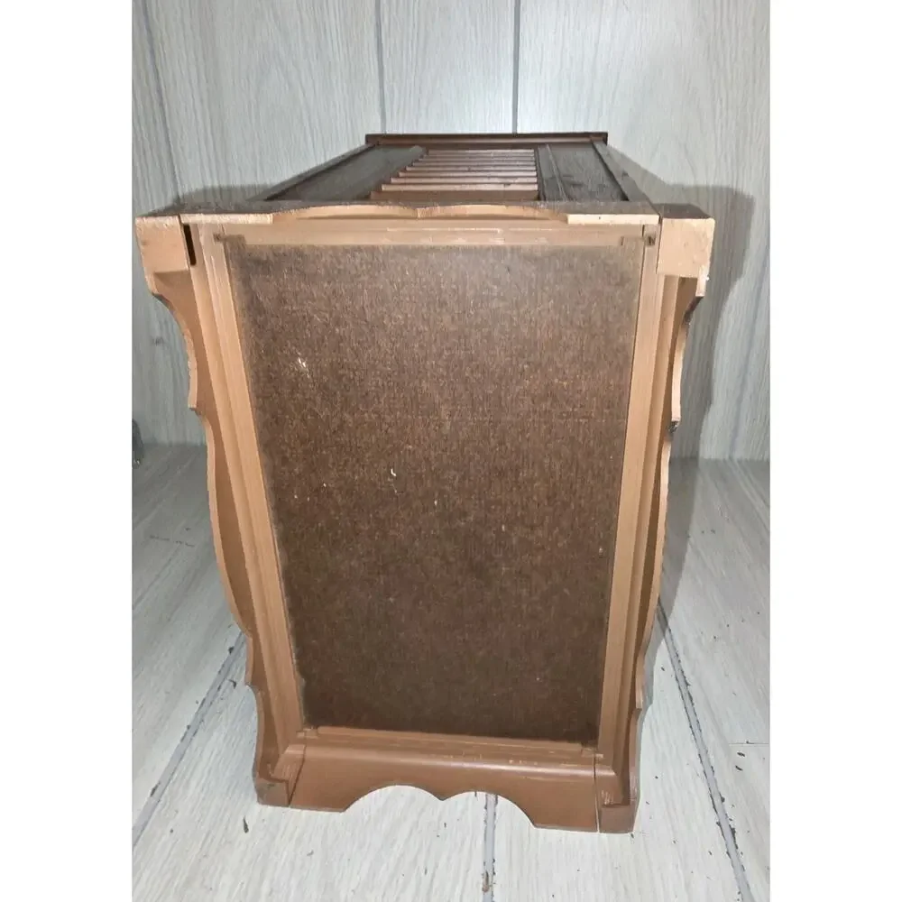 Vintage 1970s Faux Wood Trash Can Retro Bathroom Office Man Cave Bar Groovy
